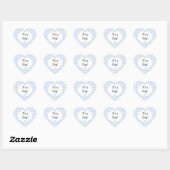 Blauw geruit jongens babyshower cadeau pot etiket (Vel)