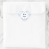 Blauw geruit jongens babyshower cadeau pot etiket (Tas)