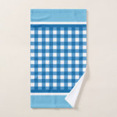 Blauw geruit katoen bad handdoek (Handdoek)