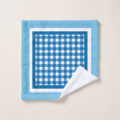 Blauw geruit katoen bad handdoek (Wasdoekje)