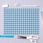 Blauw geruit katoen tissuepapier (Craft)