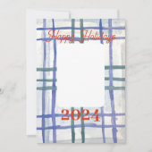 Blauw geruit kerstkaart (Voorkant)