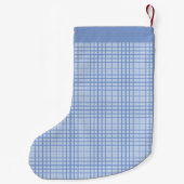 Blauw geruit kleine kerstsok (Achterkant)