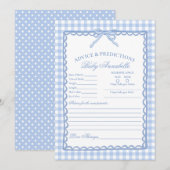 Blauw geruit koket lint advies voor babokaart kaart (Voorkant / Achterkant)