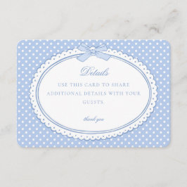 Blauw geruit koket linten details kaart
