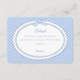 Blauw geruit koket linten details kaart