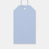 Blauw geruit koket strik babyshower favorietjes cadeaulabel (Achterkant)