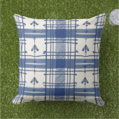 Blauw geruit kussen (Gras)