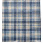 Blauw Geruit Landelijk Douchegordijn (Voorkant)