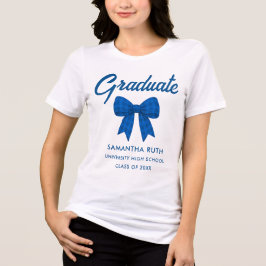 Blauw geruit lint afstuderen Tri-Blend shirt
