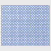 Blauw geruit Madeliefje Retro Cadeaupapier (Vlak)