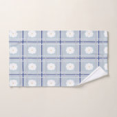 Blauw geruit madeliefjespatroon bad handdoek (Handdoek)