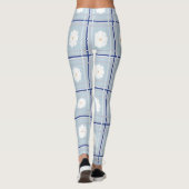 Blauw geruit madeliefjespatroon leggings (Achterkant)
