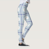 Blauw geruit madeliefjespatroon leggings (Rechts)