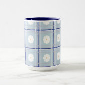 Blauw geruit madeliefjespatroon mok (Midden)