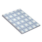 Blauw geruit madeliefjespatroon notitieboek (Rechterzijde)