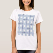 Blauw geruit madeliefjespatroon t-shirt (Voorkant)