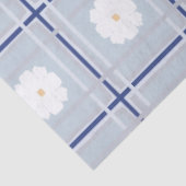 Blauw geruit madeliefjespatroon tissuepapier (Detail)