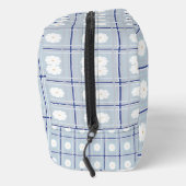 Blauw geruit madeliefjespatroon toilettasje (Rechts)