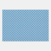 Blauw geruit met polka stippen Zonnebloem bloemmot Inpakpapier Vel (Voorkant 3)