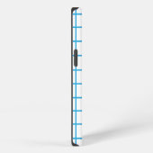 Blauw geruit monogram iPhone hoesje (Rechterkant)