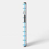 Blauw geruit monogram iPhone hoesje (Linkerkant)