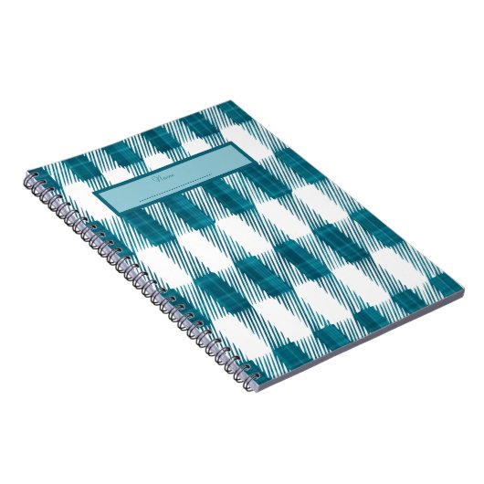 Blauw geruit notitieboek (Rechterzijde)