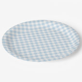 Blauw geruit papieren bordje (Gekanteld)