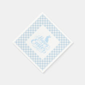 Blauw geruit Pasen Servet (Hoek)