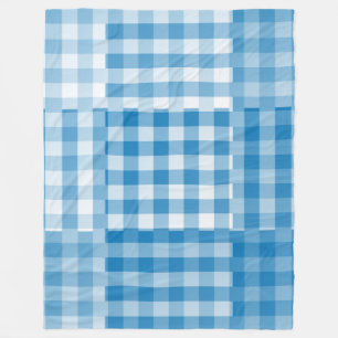 Blauw geruit patchworkpatroon fleece deken