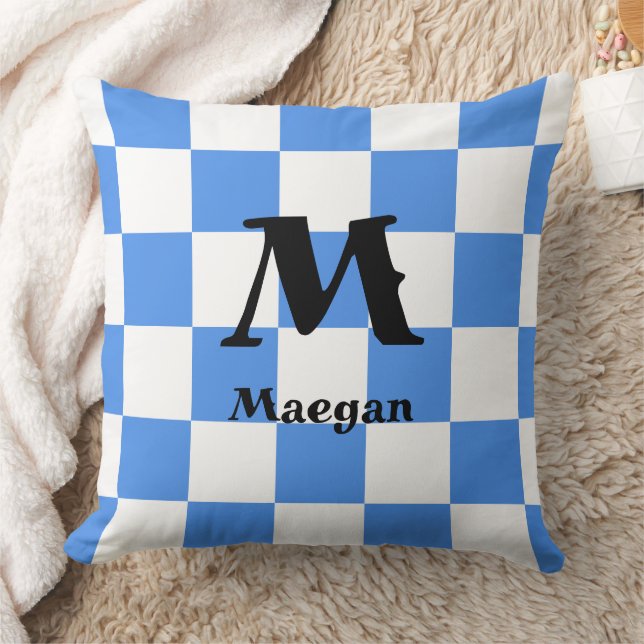 Blauw geruit patroon achtergrond kussen (Deken)