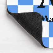 Blauw geruit patroon achtergrond muismat (Hoek)