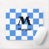 Blauw geruit patroon achtergrond muismat (Met muis)