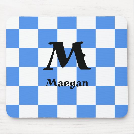 Blauw geruit patroon achtergrond muismat (Voorkant)