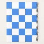 Blauw geruit patroon achtergrond planner (Achterkant)