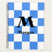 Blauw geruit patroon achtergrond planner (Voorkant)