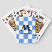 Blauw geruit patroon achtergrond pokerkaarten (Achterkant)