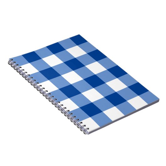 Blauw geruit patroon notitieboek (Rechterzijde)