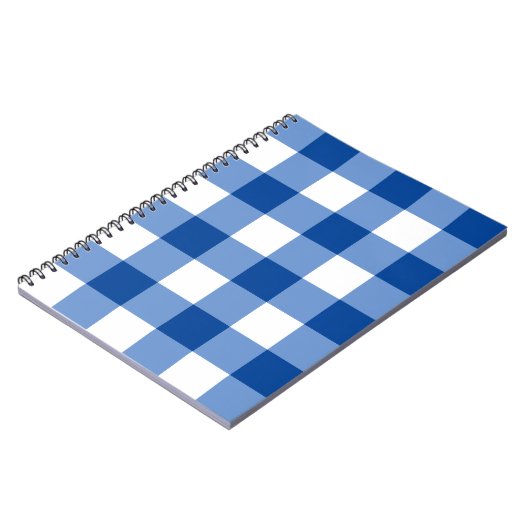 Blauw geruit patroon notitieboek (Linkerzijde)