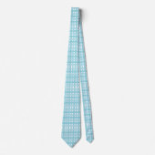 Blauw geruit patroon stropdas (Voorkant)