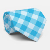 Blauw geruit patroon stropdas (Opgerold)