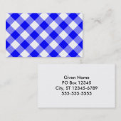 Blauw geruit patroon visitekaartje (Voorkant / Achterkant)
