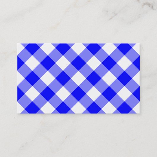 Blauw geruit patroon visitekaartje (Voorkant)