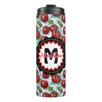 Blauw geruit Plaid Cherry patroon gepersonaliseerd
