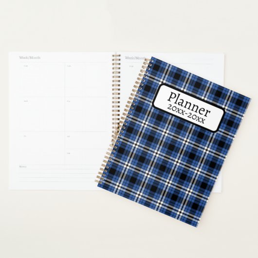Blauw geruit planner (Display)