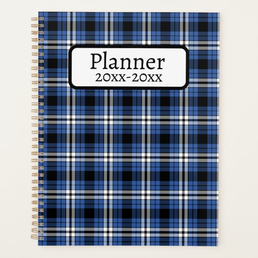 Blauw geruit planner (Voorkant)