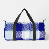 Blauw geruit plunjezak (Voorkant)