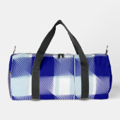 Blauw geruit plunjezak (Achterkant)