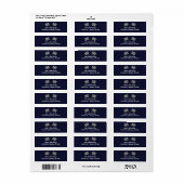 Blauw & geruit racevlag feestadreslabels etiket (Full Sheet)