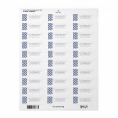 Blauw geruit retouradreslabel etiket (Full Sheet)